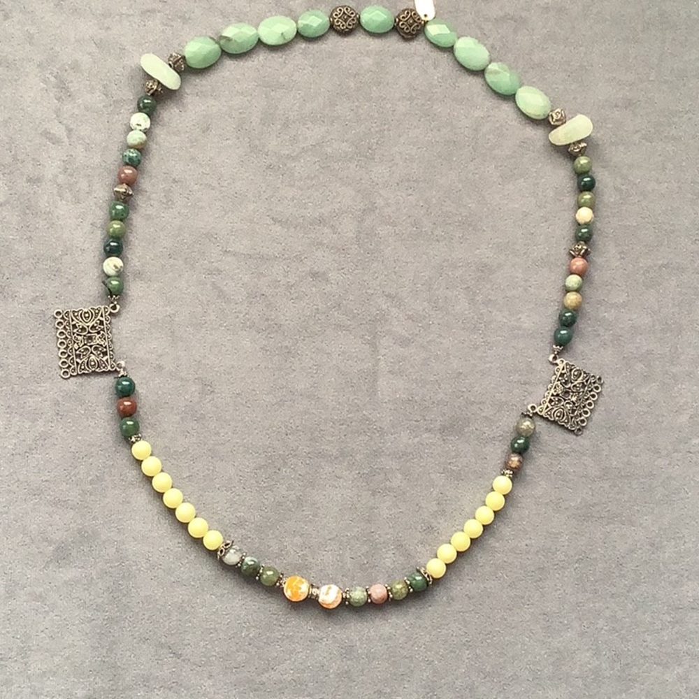 OOAK Designer Semi-Precious Necklace  22”